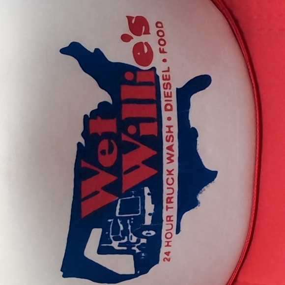 VTG Wet Willies 24 Hour Truck Wash-Diesel-Fuel Red/White Trucker Hat. - Picture 3 of 7